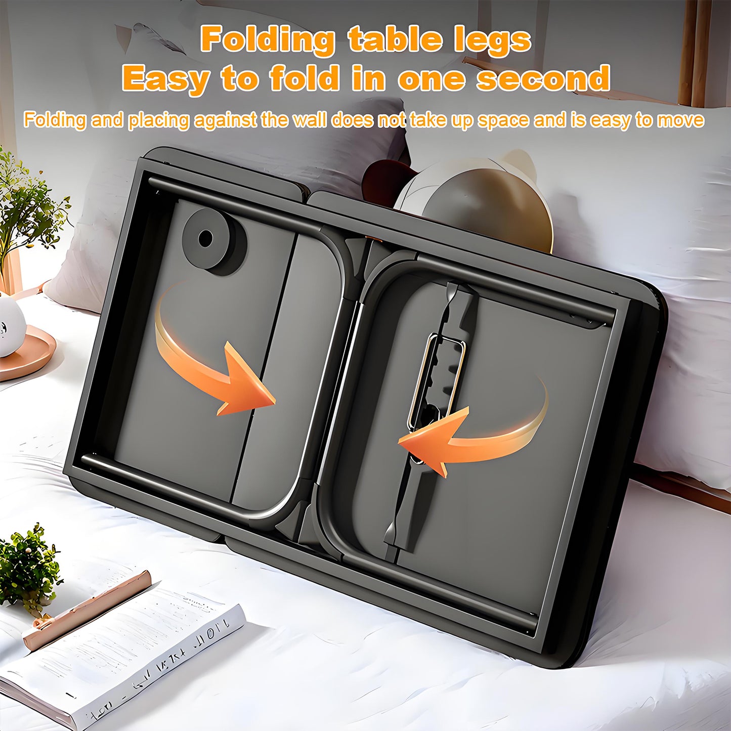 KRKZ Adjustable Laptop Desk, Foldable Computer Table for Home Office, No Assembly Needed, Ergonomic Design, 21.45" x 9.75" x 12.48"