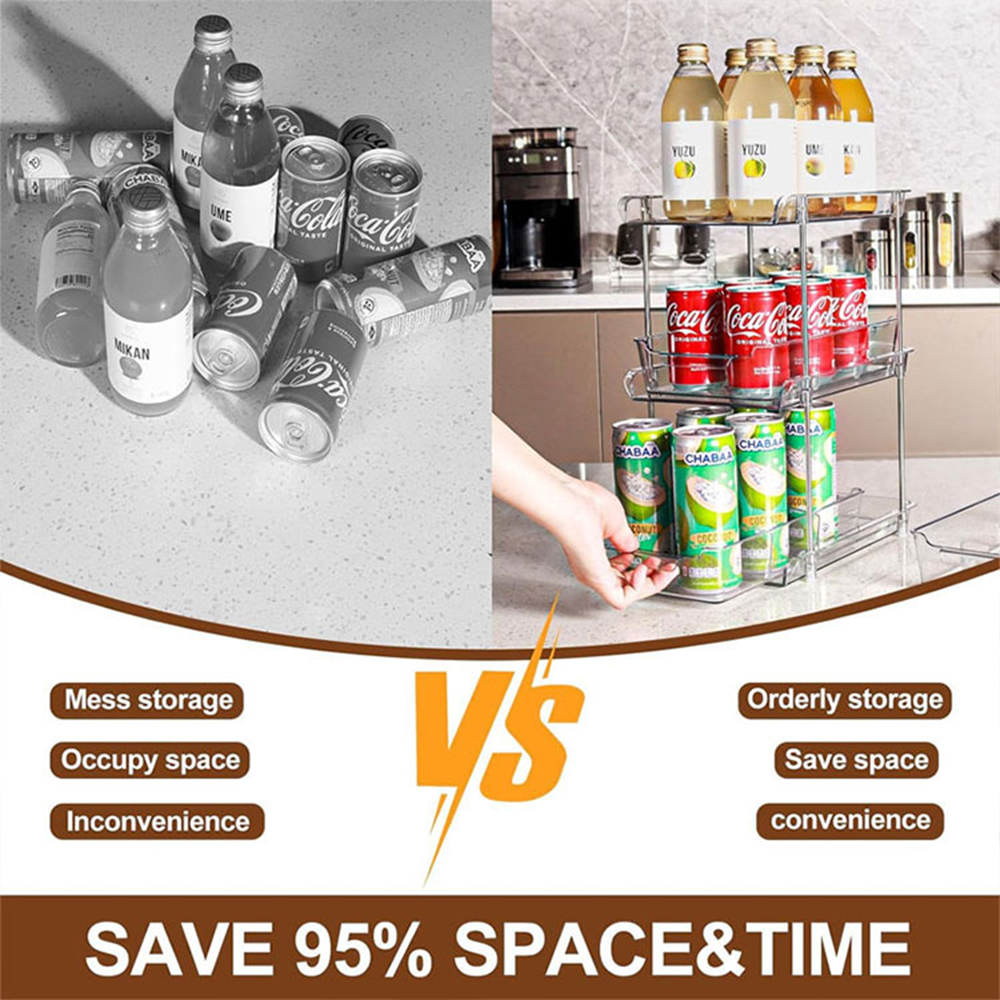 KRKZ Multi-Purpose Desktop Organizer - Slim Plastic Shelf, Clear 9.7"x7.1"x13"