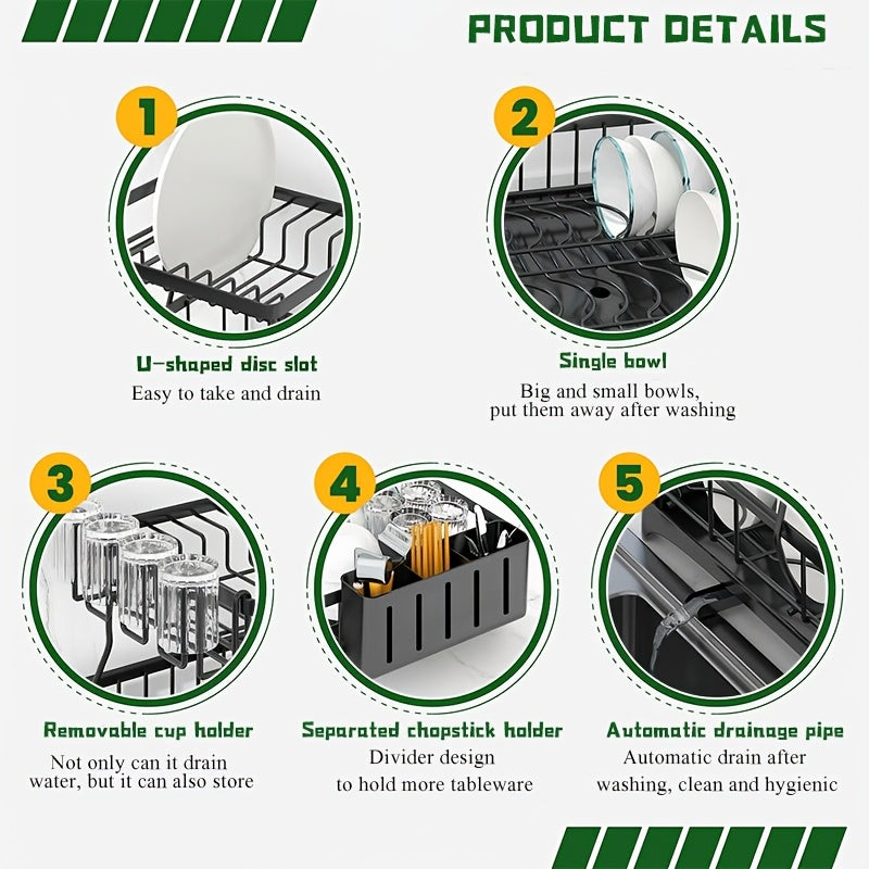 厨房多功能大容量3层碗碟沥水架