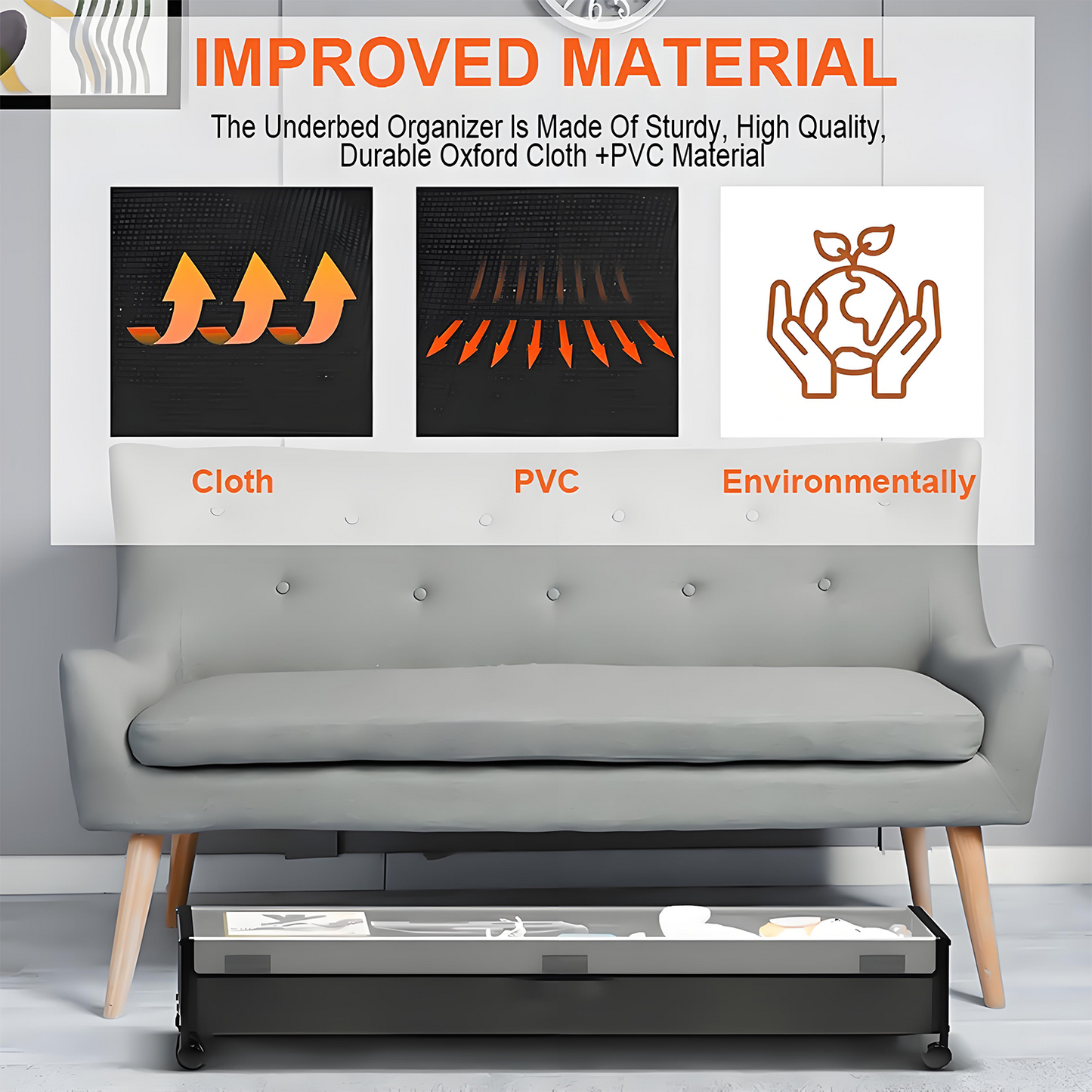 KRKZ 2-Pack Underbed Storage Bins with Wheels & Clear Lids, Space-Saving Organizers 30.7x16.9x5.7In