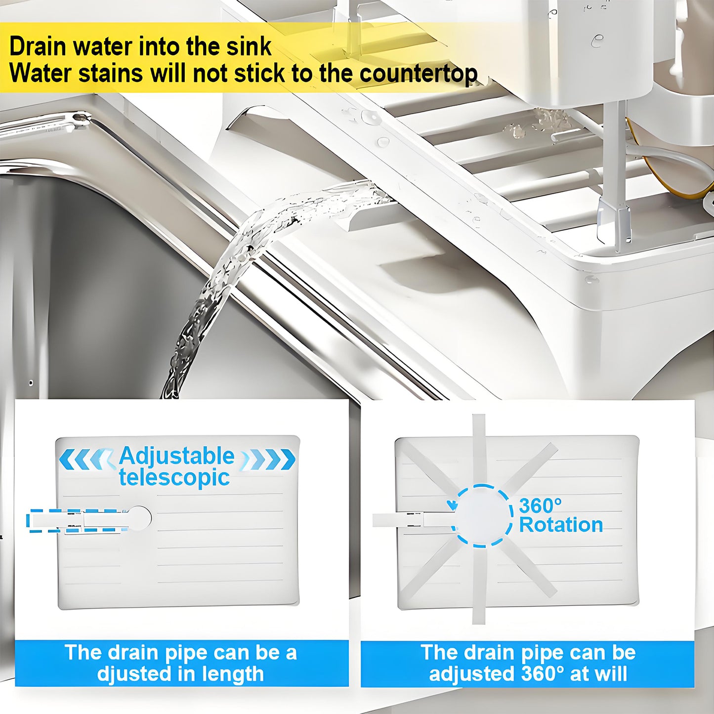 KRKZ 2-Tier Stainless Steel Foldable Dish Racks ,16.5*11.8*11.4in, White